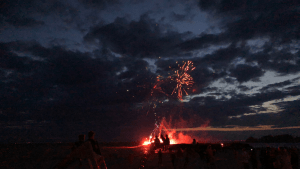Feuerwerk Makkum Beach Ferienhaus am IJsselmeer Schakelvilla