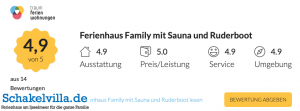 Last-Minute-Angebot Mai 6 Bewertung Schakelvilla.de #schakelvilla Ferienhaus am Wasser für Familien mit Sauna und Ruderboot auf traum-ferienwohnungen