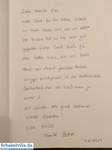 Gästebuch 50 Gästebuch 07062019 - Schakelvilla - Ferienhaus mit Sauna und Ruderboot am IJsselmeer