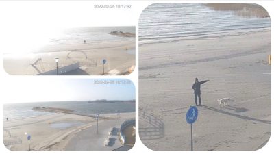 Webcam Makkum am Strandhuys Makkum mit Blick auf Makkum Beach - Schakelvilla Ferienhaus mit Sauna in Makkum am IJsselmeer