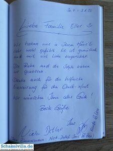 Gästebuch 60 03 08 2022 Gästebuch - familienfreundliches Ferienhaus Schakelvilla mit Sauna und Ruderboot in Makkum am IJsselmeer.