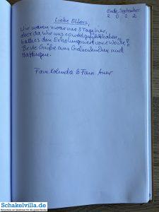 Gästebuch 64 Ende September 2022 Gästebuch - familienfreundliches Ferienhaus Schakelvilla mit Sauna und Ruderboot in Makkum am IJsselmeer.