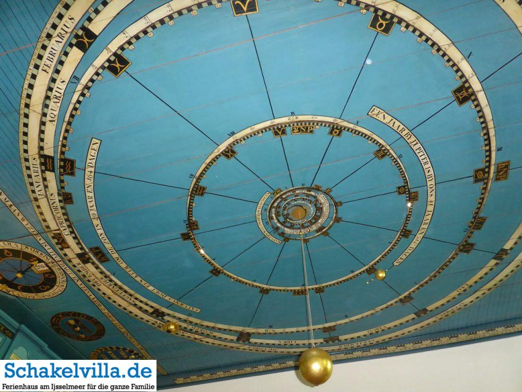 Sonnensystem an der Decke im Planetarium Franeker - Schakelvilla Ferienhaus mit Sauna und Ruderboot in Makkum am IJsselmeer