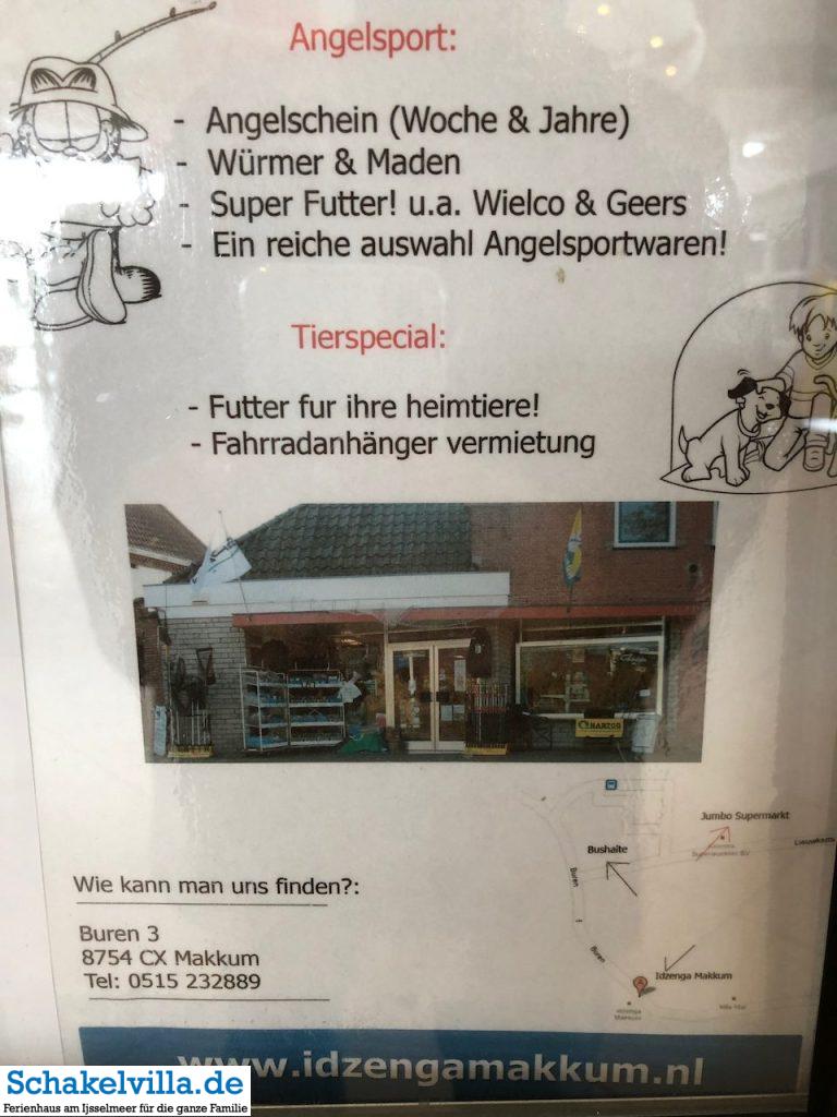Angeln am Ferienhaus 5 Angelgeschäft Idzenga Makkum - Schakelvilla Ferienhaus mit Sauna und Ruderboot in Makkum am IJsselmeer