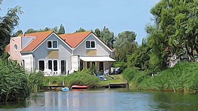 Sommerurlaub mit der Familie 2 Sommerurlaub mit der Familie im Ferienhaus Schakelvilla mit Ruderboot und Kanus in Makkum am IJsselmeer in den Niederlanden