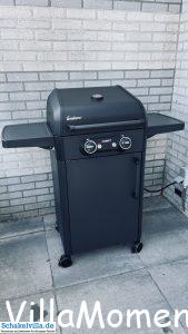 Enders Elektrogrill am Ferienhaus Schakelvilla mit Ruderboot und Sauna