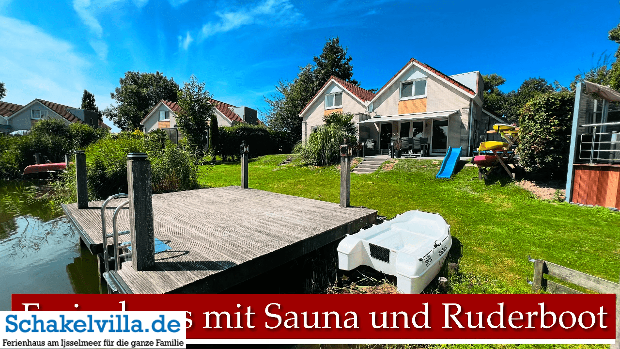Ferienhaus mit Sauna und Ruderboot – Schakelvilla in Makkum am IJsselmeer (Niederlande)