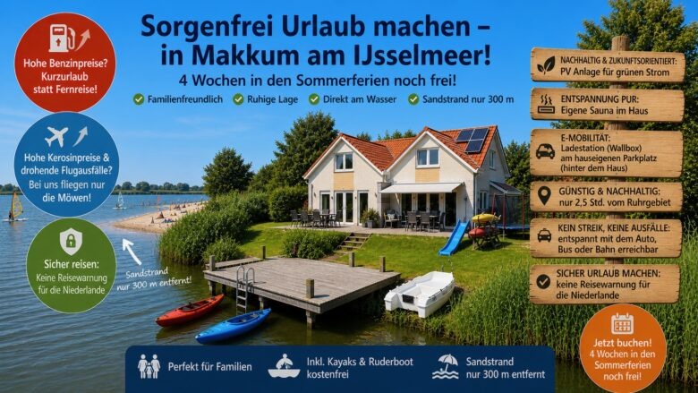 Sorgenfrei Urlaub machen in Makkum am IJsselmeer – Familienzeit direkt am Wasser - Schakelvilla