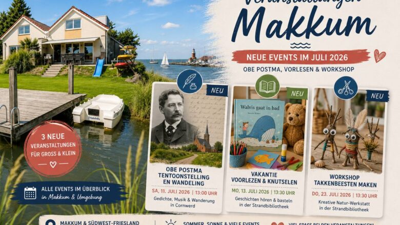 Veranstaltungen Makkum – Obe Postma Tentoonstelling, Vorlesen und Workshop im Juli 2026
