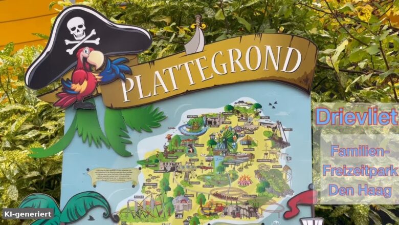 🤖 KI-generiertes Bild: Drievliet Familienpark Den Haag mit Achterbahn