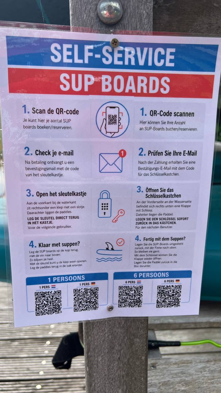 SUP-Boards Self-Service Makkum – SUP-Aufbewahrung