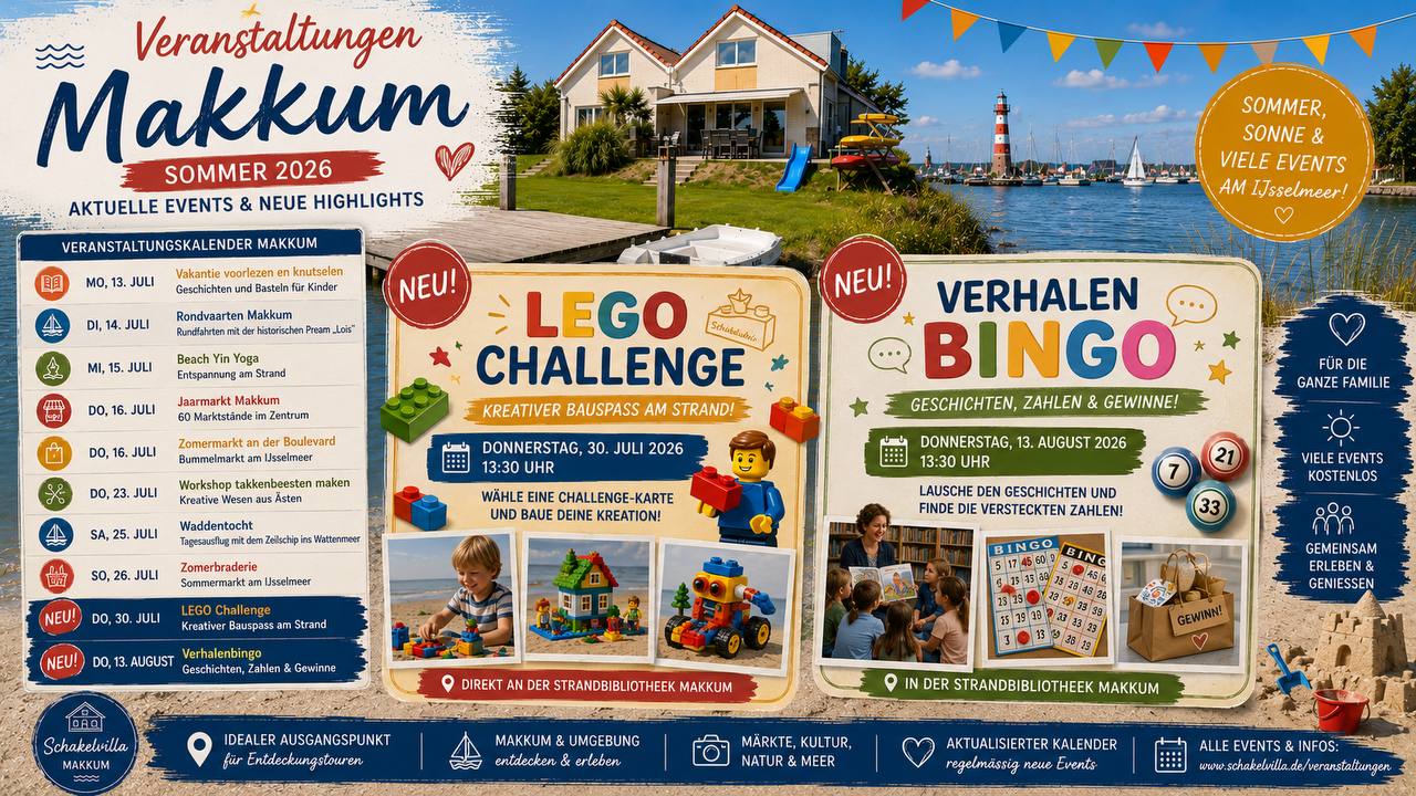 Veranstaltungen Makkum: LEGO Challenge & Verhalenbingo – Sommer 2026 3 Veranstaltungen Makkum: LEGO Challenge & Verhalenbingo – Sommer 2026