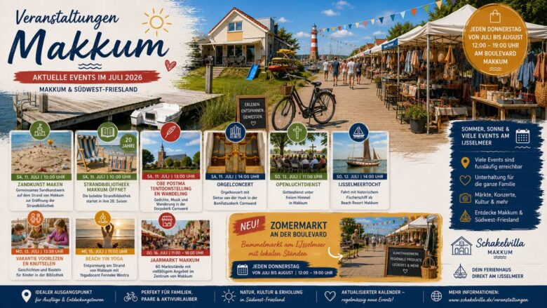 Veranstaltungen Makkum – Zomermarkt an der Boulevard mit Marktständen am IJsselmeer