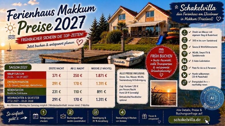 Ferienhaus Makkum am IJsselmeer – Schakelvilla Preise 2027 Frühbucher
