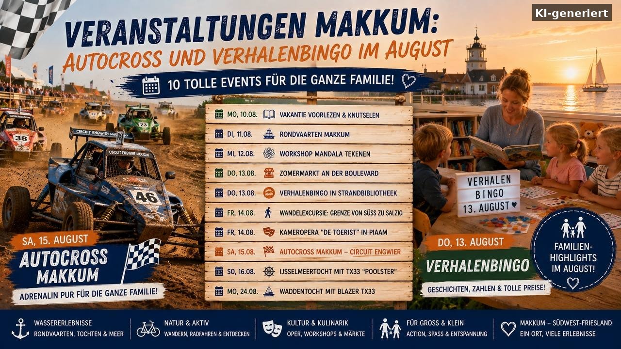 Veranstaltungen Makkum: Autocross und Verhalenbingo im August