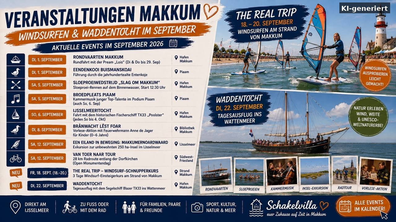 Veranstaltungen Makkum: Windsurfen & Waddentocht im September