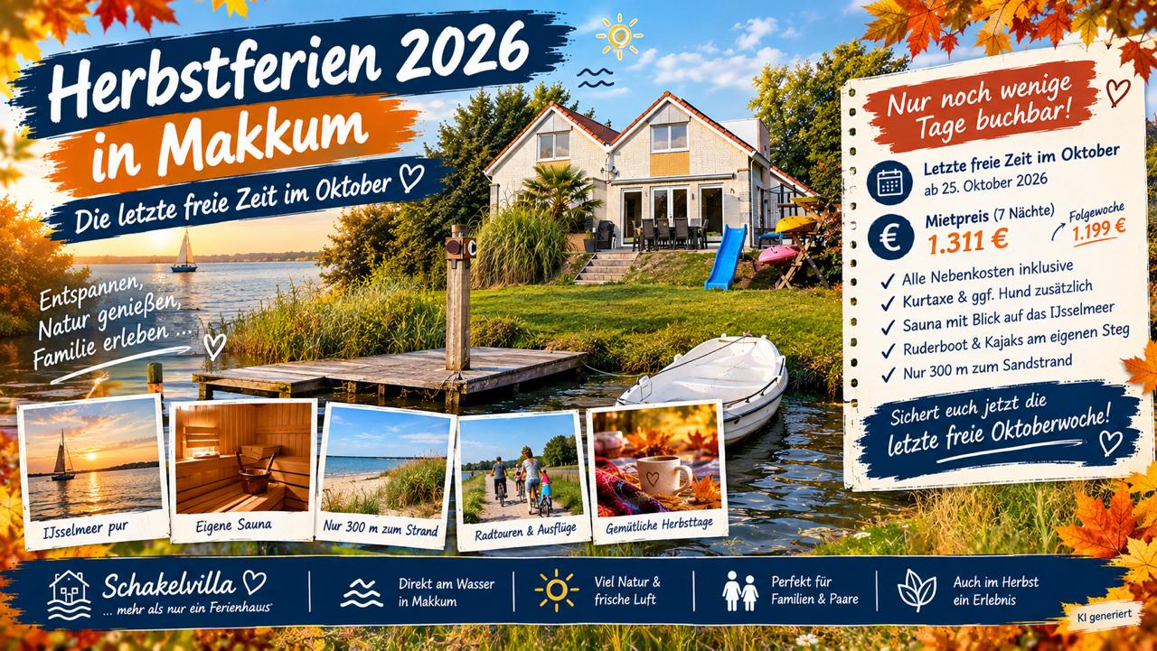 Herbstferien 2026 in Makkum: Die letzte freie Zeit im Oktober