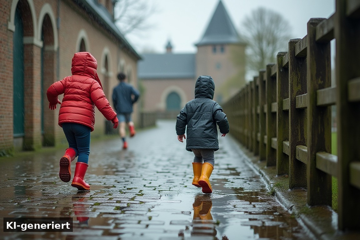 Schlechtwetter – Kasteel Radboud Medemblik – Ausflugsziel mit Kindern (KI-generierte Darstellung)