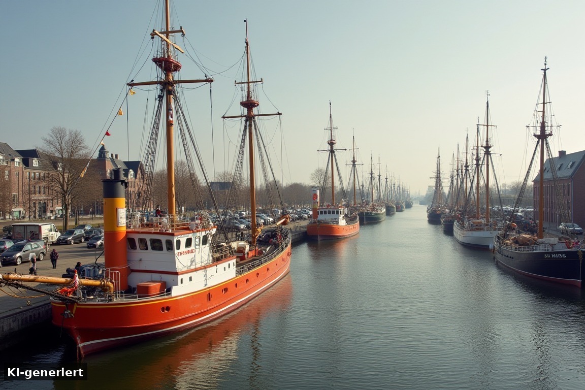 Tagesablauf – Fries Scheepvaartmuseum – Ausflugsziel ab Makkum (KI-generierte Darstellung)