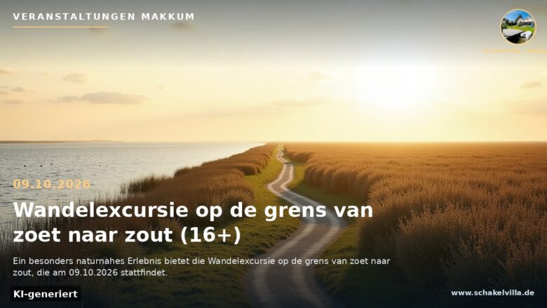 Veranstaltungen Makkum – Wandelexcursie op de grens van zoet naar zout (16+) (KI-generiert)
