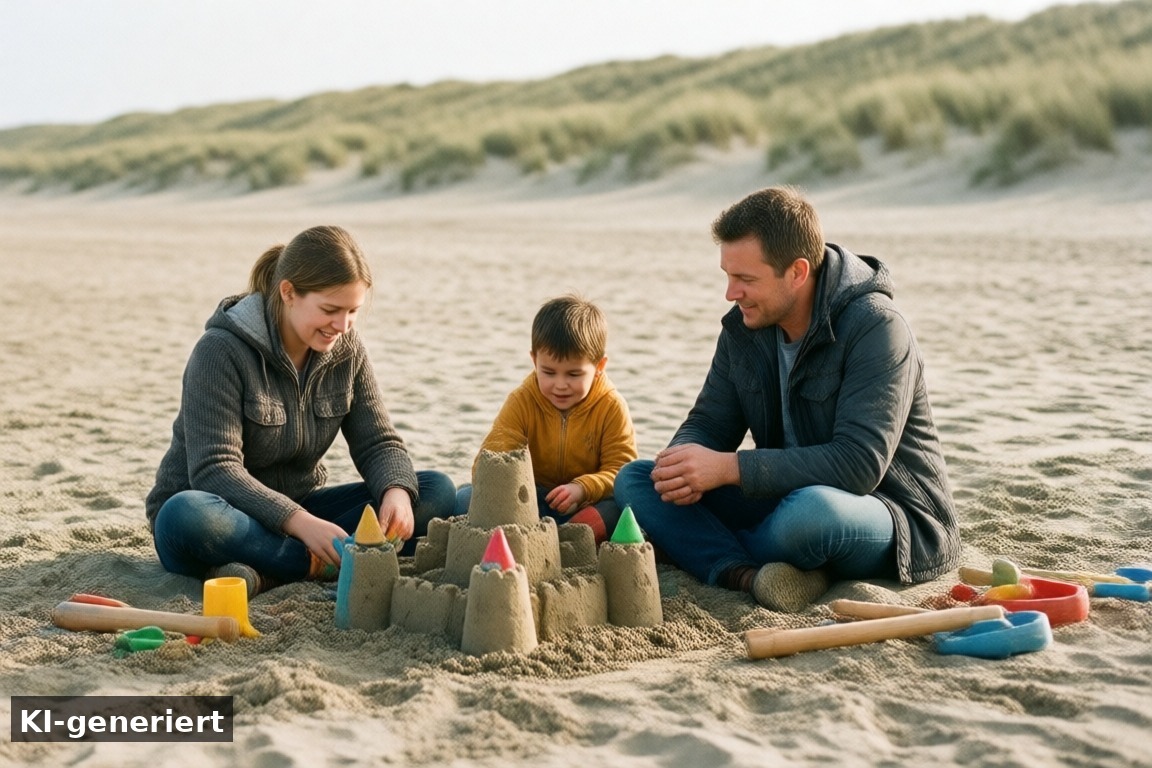 Was man mit Kindern machen kann – Strandje Hindeloopen – Ruhiger Strand für Familien (KI-generierte Darstellung)