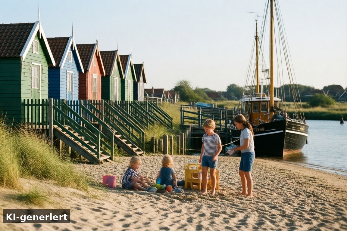 Sehenswertes in der Umgebung – Strandje Hindeloopen – Ruhiger Strand für Familien (KI-generierte Darstellung)