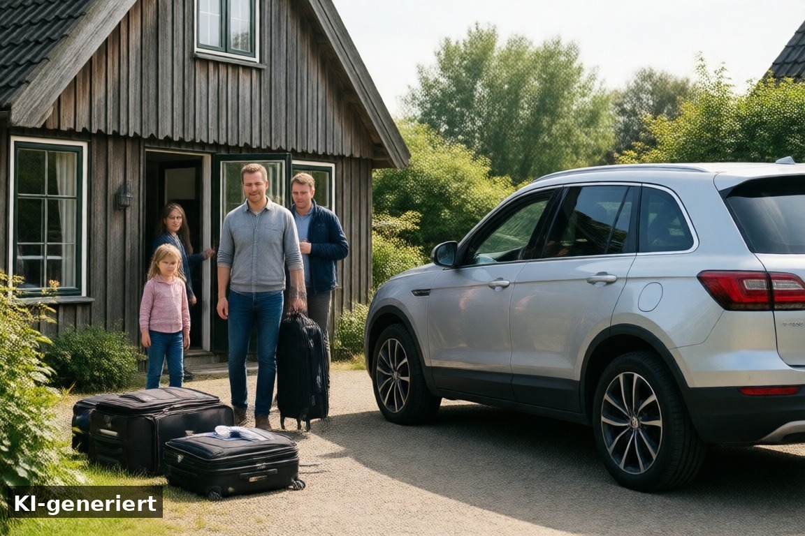 Parken bei der Anreise – Schritt für Schritt – Parken am Ferienhaus Makkum – Parkplätze und Anreise (KI-generierte Darstellung)