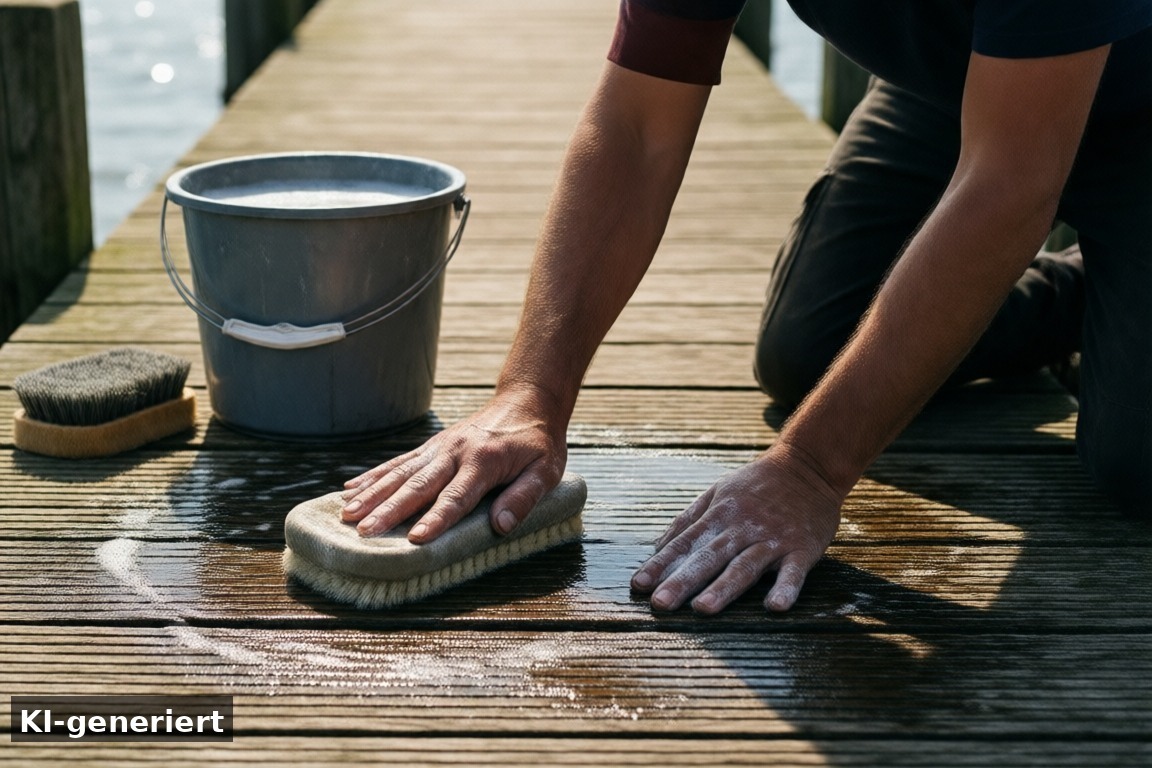 Aktivitäten rund um den Steg in Makkum – Sommerputz am Steg (KI-generierte Darstellung)