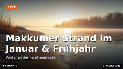 Makkumer Strand im Januar & Frühjahr – Winter an der IJsselmeerküste – Beitragsbild (KI-generierte Darstellung)