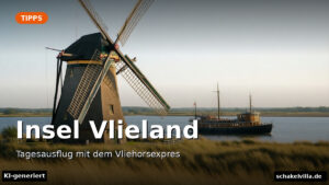 Insel Vlieland – Tagesausflug mit dem Vliehorsexpres – Beitragsbild (KI-generierte Darstellung)