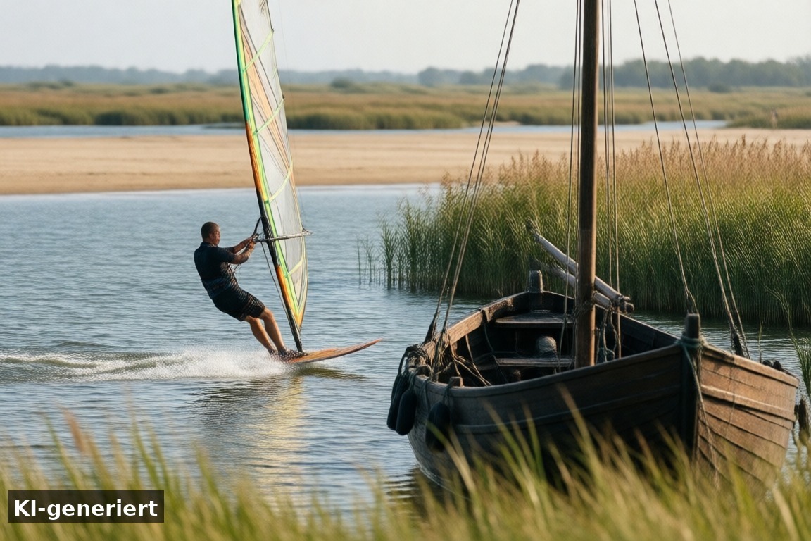 Mehr als Wassersport: Kultur und Natur in Makkum – Veranstaltungen Makkum: Windsurfen & Waddentocht im September (KI-generierte Darstellung)