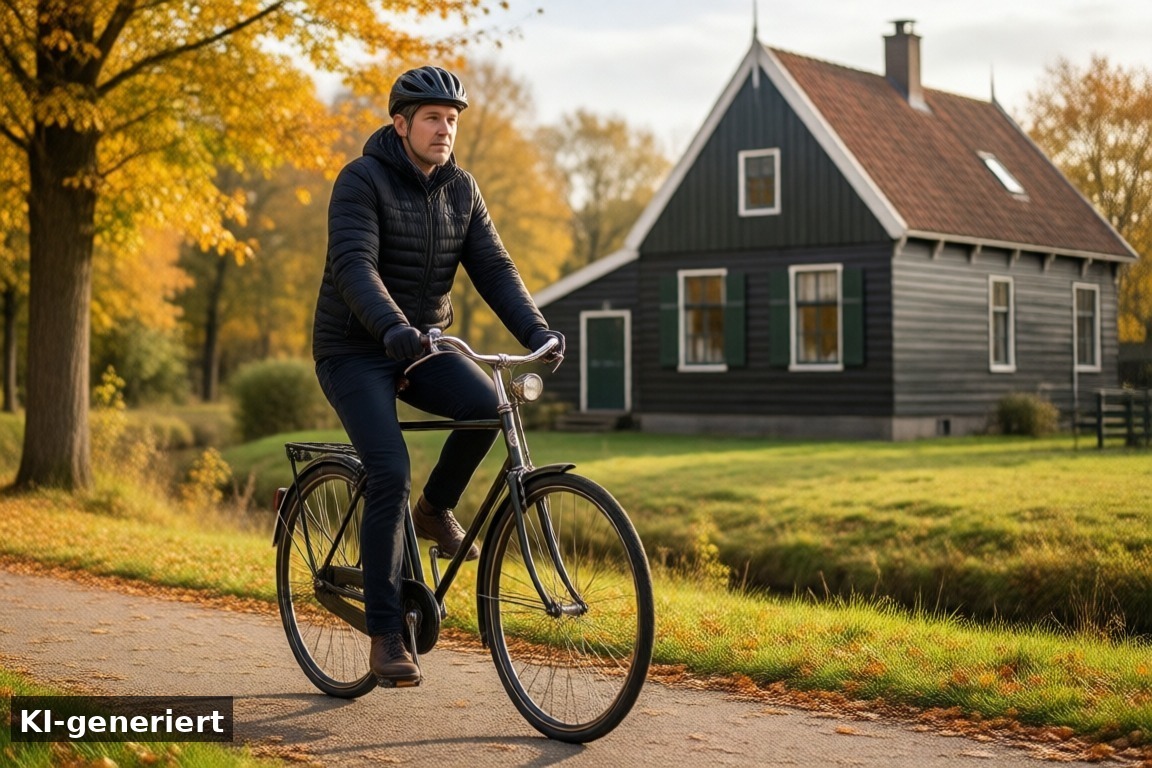 Mit dem Fahrrad durch Friesland – Herbsturlaub am IJsselmeer: Warum Makkum jetzt besonders schön ist (KI-generierte Darstellung)
