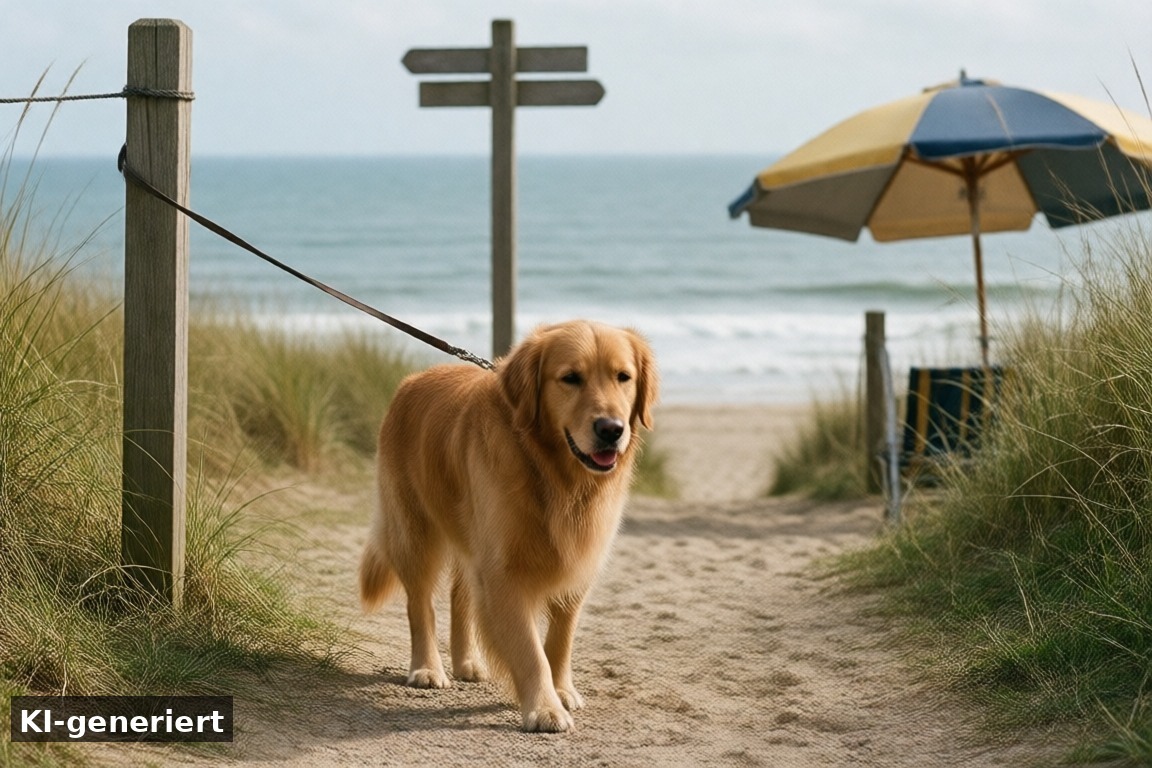 Strandregeln und Spazierwege in der Region – Ferienwohnung Holland am Meer mit Hund buchen (KI-generierte Darstellung)