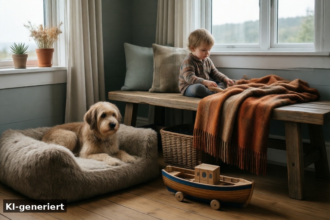 Unterkunft mit Kindern und Haustieren – Ferienhaus an der Nordsee: Urlaub in den Niederlanden (KI-generierte Darstellung)