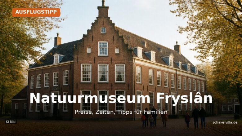 Natuurmuseum Fryslân mit Kindern: historisches Backsteingebäude mit Familien (KI-Bild)