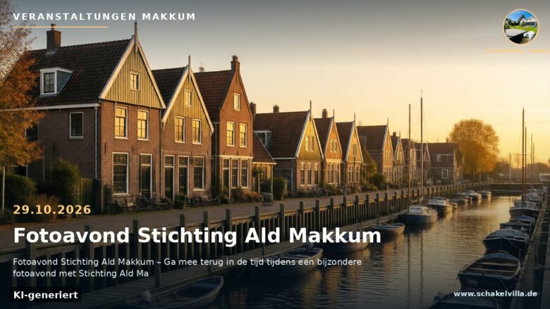 Veranstaltungen Makkum – Fotoavond Stichting Ald Makkum (KI-generiert)